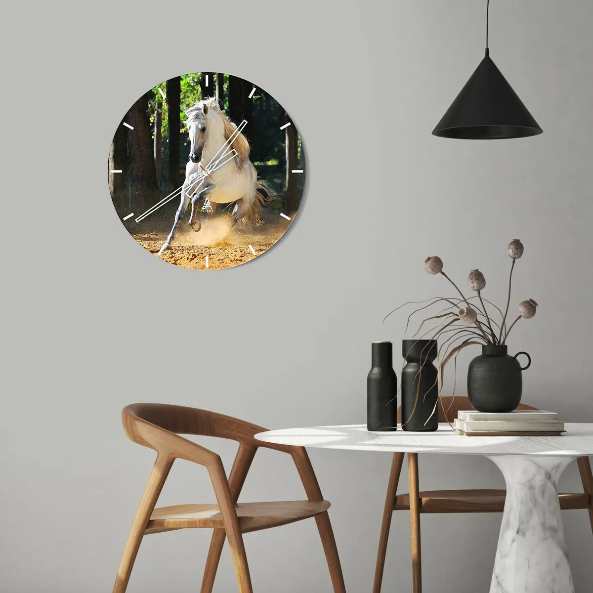 Wanduhr - Glasuhr - Wie aus einem Fantasy-Roman - 40x40 cm