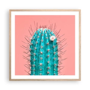 Poster in einem Rahmen aus heller Eiche - Schau einfach hin - 60x60 cm