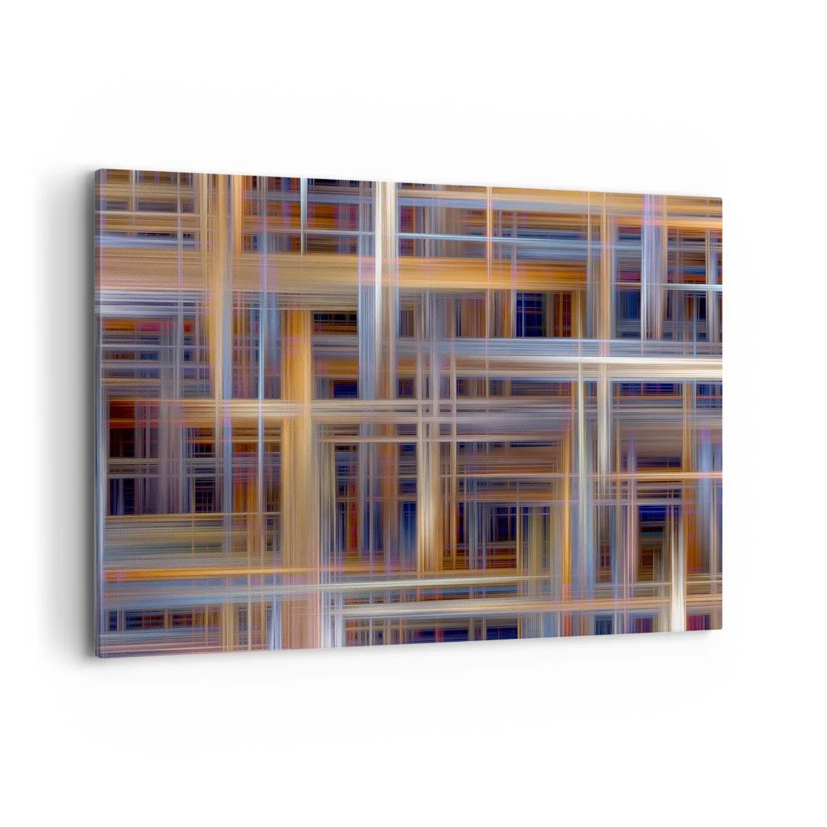 Bild auf Leinwand - Leinwandbild - Abstrakte geometrische Muster in Pastellfarben - 100x70cm - Aus Licht gewebt - Moderne Wanddekoration für Wohnzimmer und Schlafzimmer ARTTOR