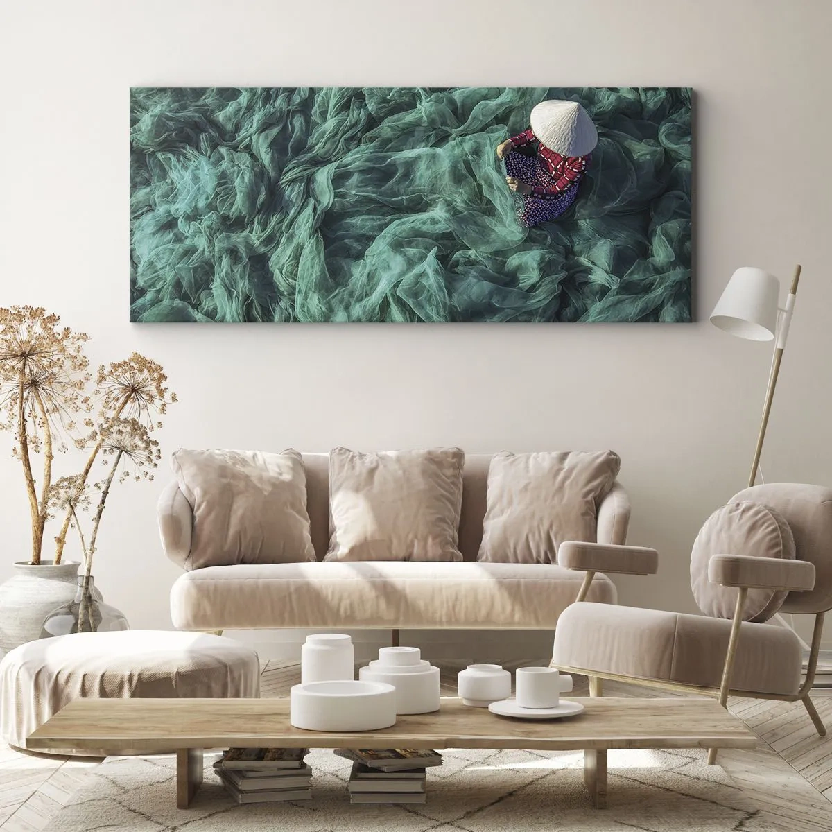 Bild auf Leinwand - Leinwandbild - In einem Meer aus Netzen - 100x40 cm