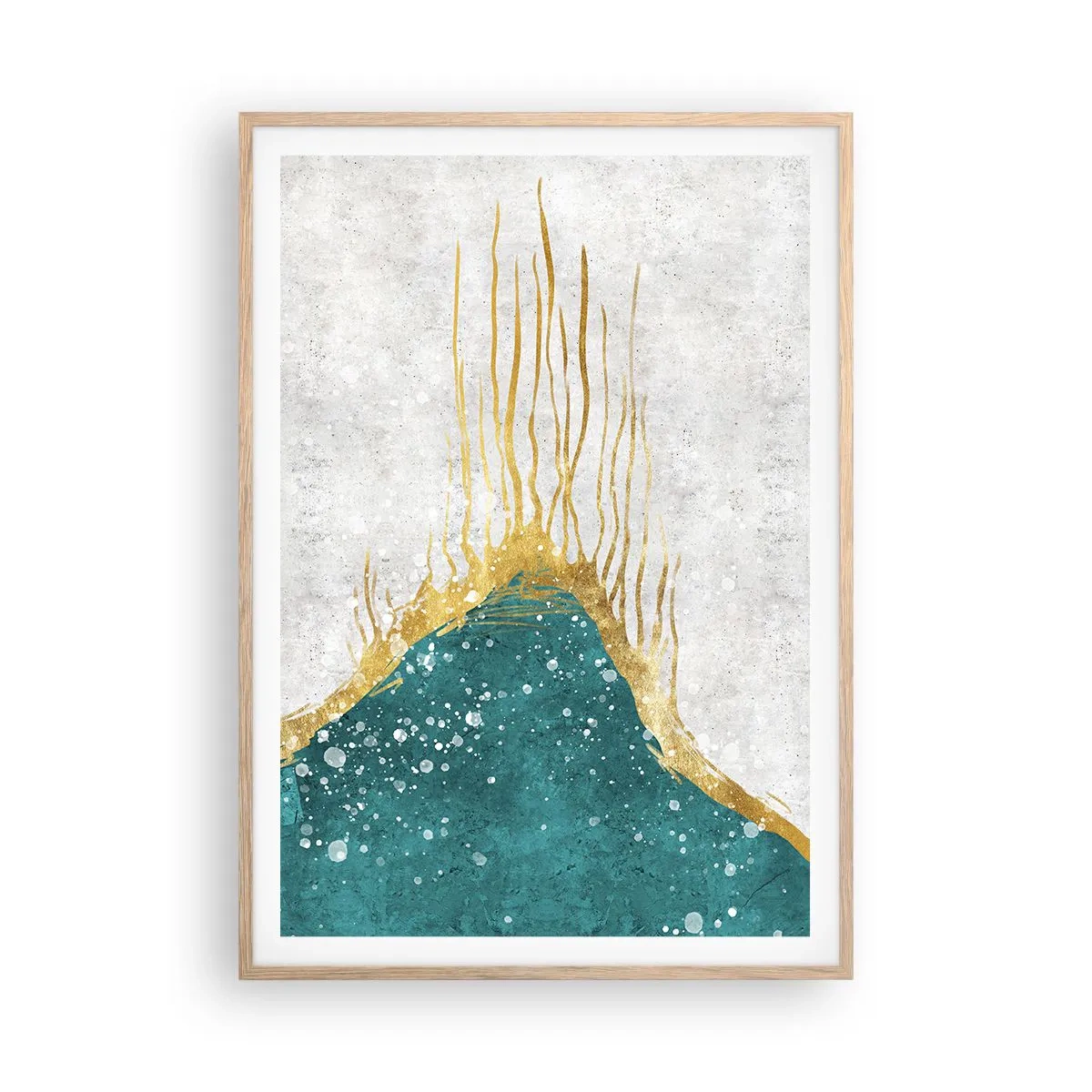 Poster in einem Rahmen aus heller Eiche - Goldene Flut - 70x100 cm