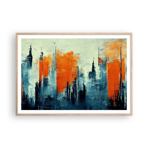 Poster in einem Rahmen aus heller Eiche - Moderne Landschaft - 100x70 cm