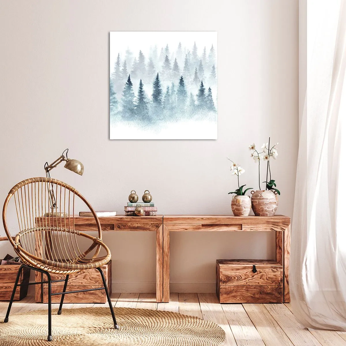 Bild auf Leinwand - Leinwandbild - In Nebel gehüllt - 70x70 cm