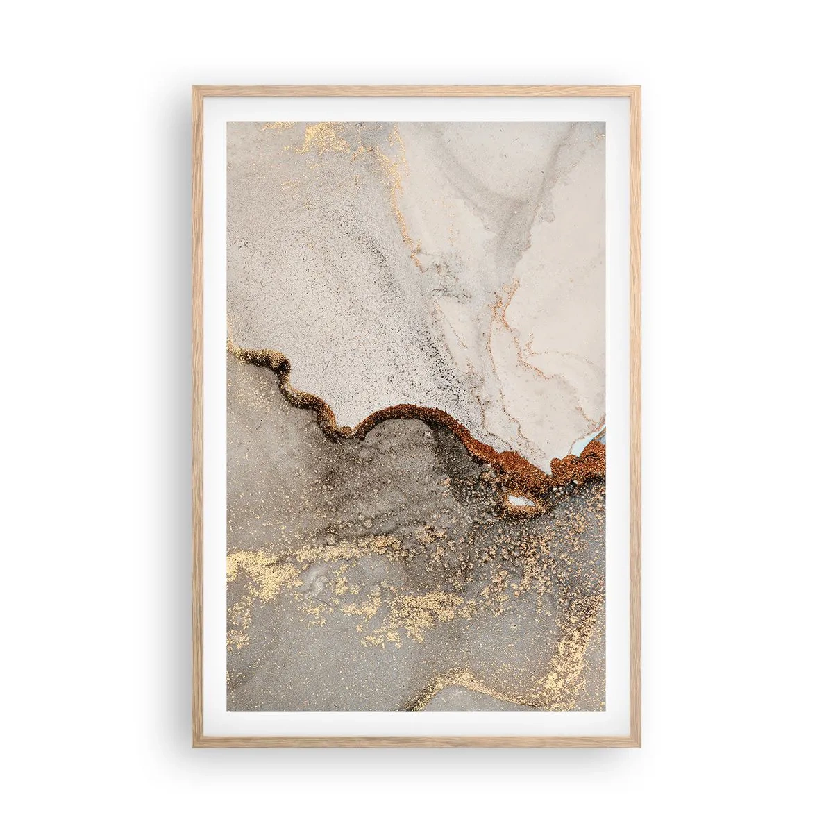 Poster in einem Rahmen aus heller Eiche - An der Grenze der Farben - 61x91 cm
