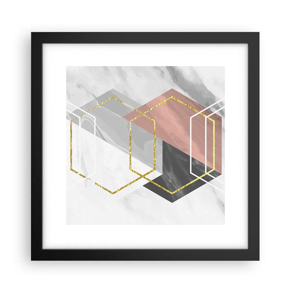 Poster in einem schwarzem Rahmen - Kettenkomposition - 30x30 cm