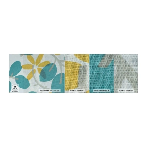 Fototapeten Muster Selbstklebend Deluxe Sticker - Unter den azurblauen Blättern - Boho, Blumen, Minimalismus - 100x30 cm