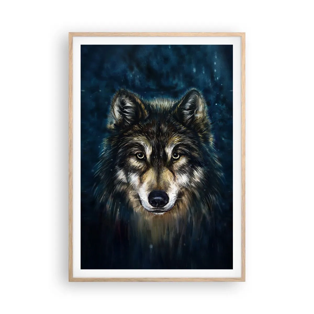 Poster in einem Rahmen aus heller Eiche - Alpha? Und Omega - 70x100 cm