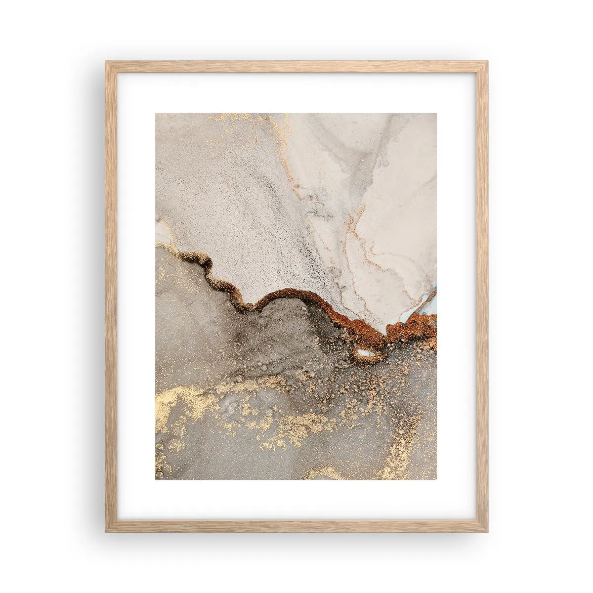 Poster in einem Rahmen aus heller Eiche - An der Grenze der Farben - 40x50 cm