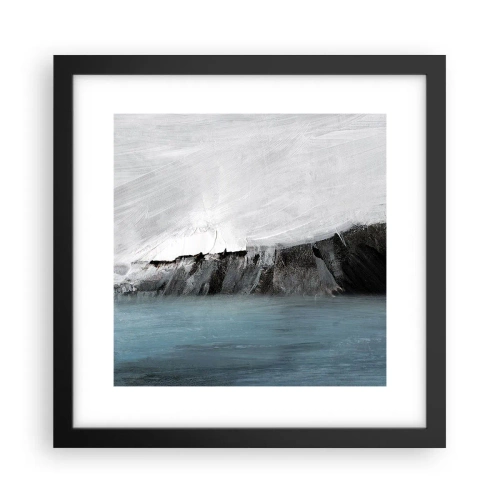 Poster in einem schwarzem Rahmen - Wasser – Erde: Kampf der Naturelemente - 30x30 cm