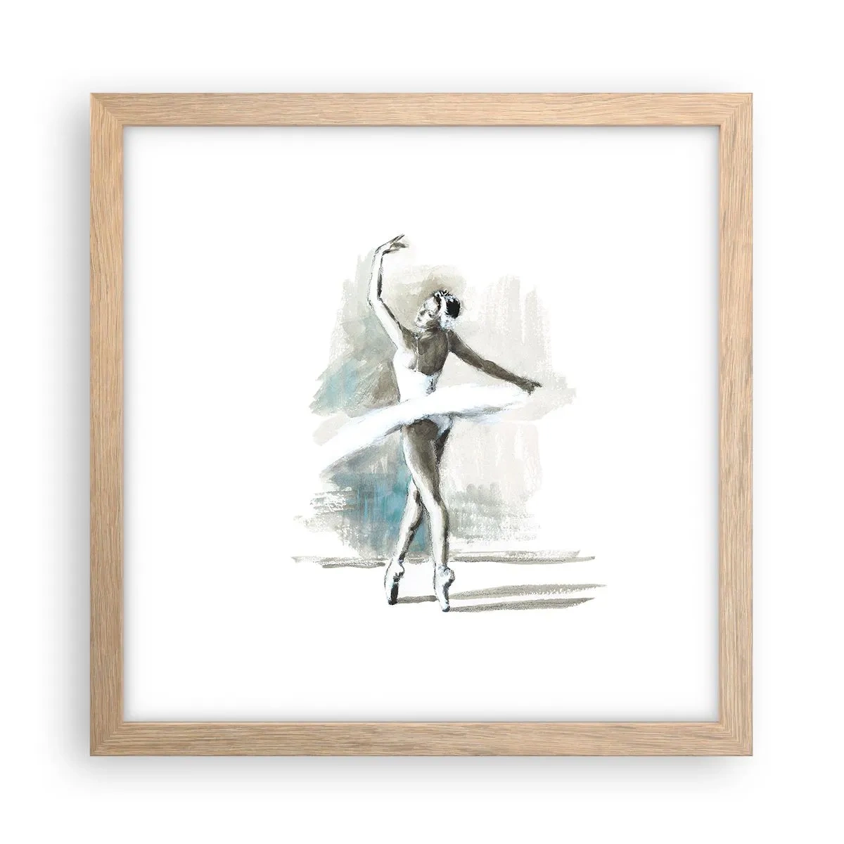 Poster in einem Rahmen aus heller Eiche - In einen Schwan verzaubert - 30x30 cm