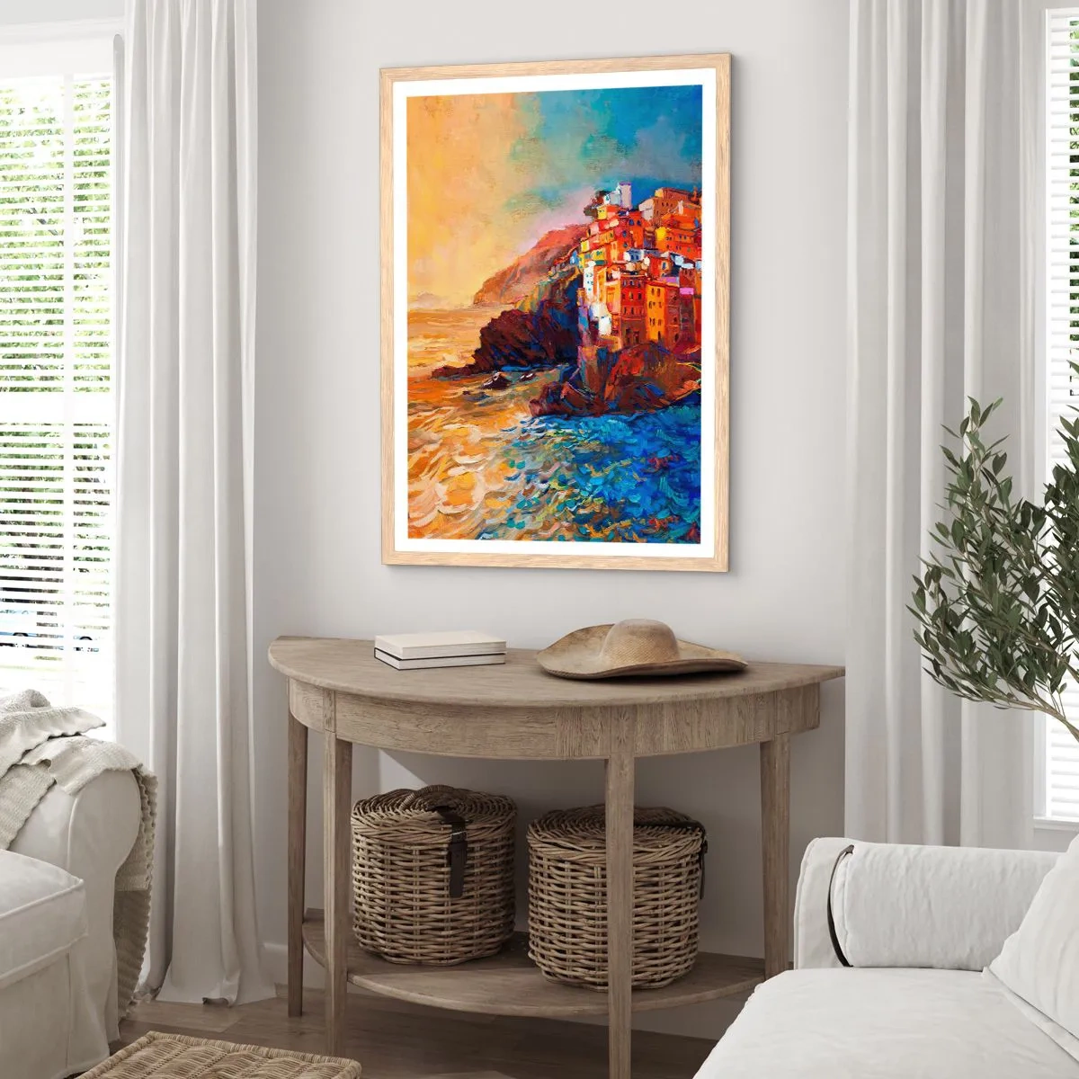 Poster in einem Rahmen aus heller Eiche - Italienische Atmosphäre - 30x40 cm