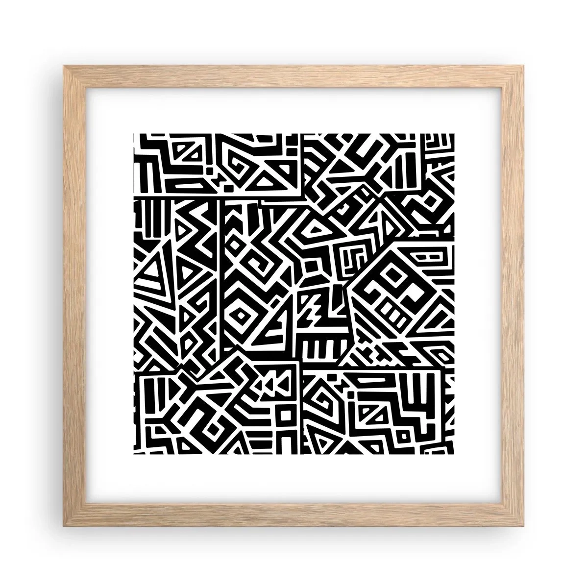Poster in einem Rahmen aus heller Eiche - Präkolumbianische Komposition - 30x30 cm