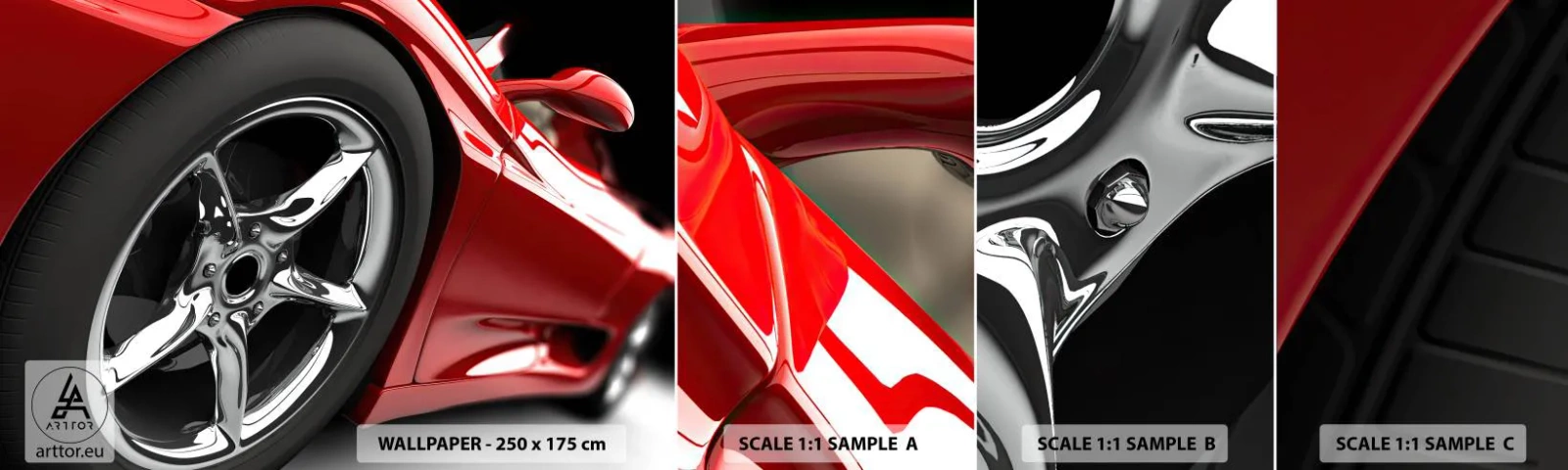 Fototapetenmuster Standard Eco - Für Schnelligkeit gebaut - Automobil, Sportwagen, Rand - 100x30 cm