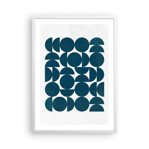 Poster in einem weißen Rahmen - Kreise und Halbkreise - 50x70 cm