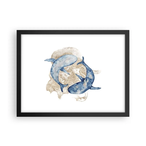 Poster in einem schwarzem Rahmen - Freundschaft oder Liebe? - 40x30 cm