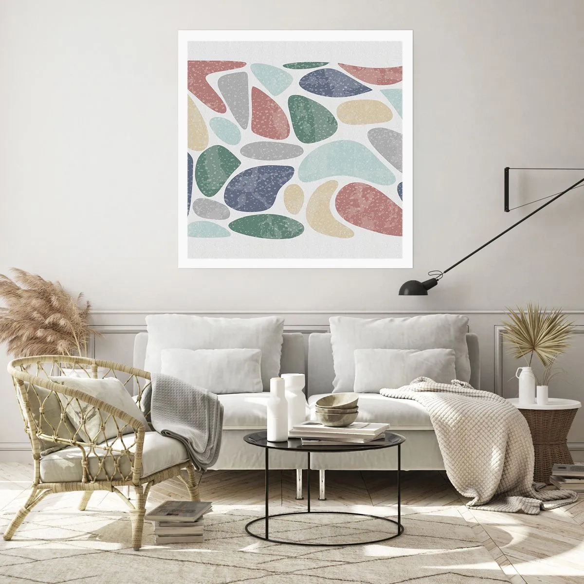 Poster - Mosaik aus pulverförmigen Farben - 30x30 cm