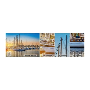 Fototapeten Muster Premium Canvas - Der Wind muss auch schlafen - Landschaft, Yachthafen, Segelboot - 100x30 cm