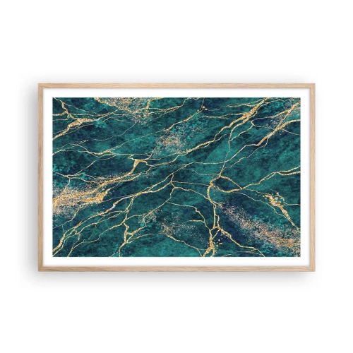 Poster in einem Rahmen aus heller Eiche - Goldmine - 91x61 cm