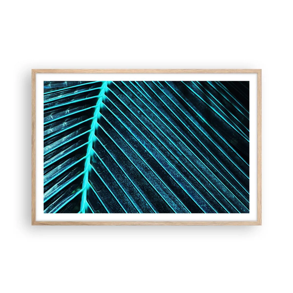 Poster in einem Rahmen aus heller Eiche - Grüne Textur - 91x61 cm