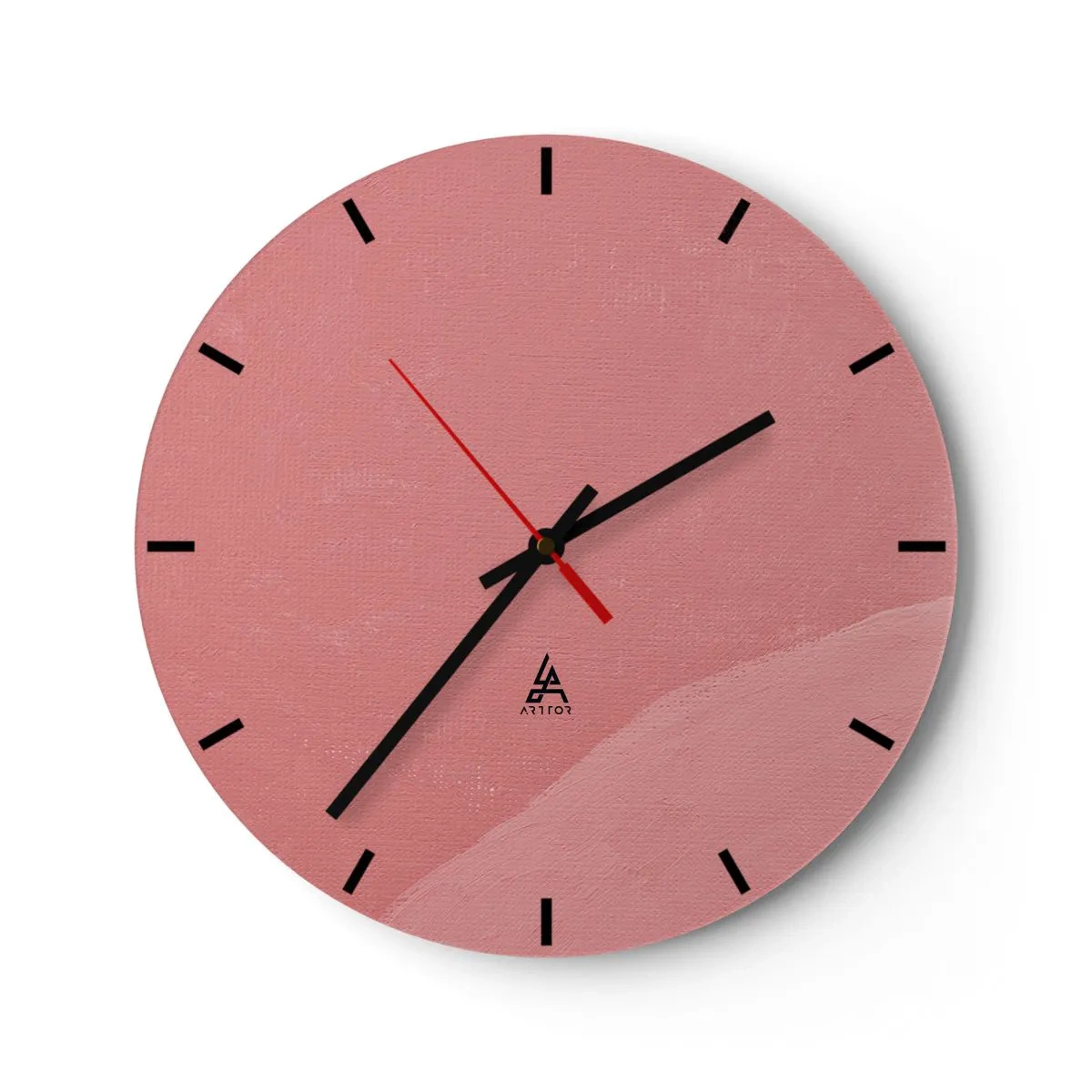 Wanduhr - Glasuhr - Organische Komposition in Rosa - 40x40 cm