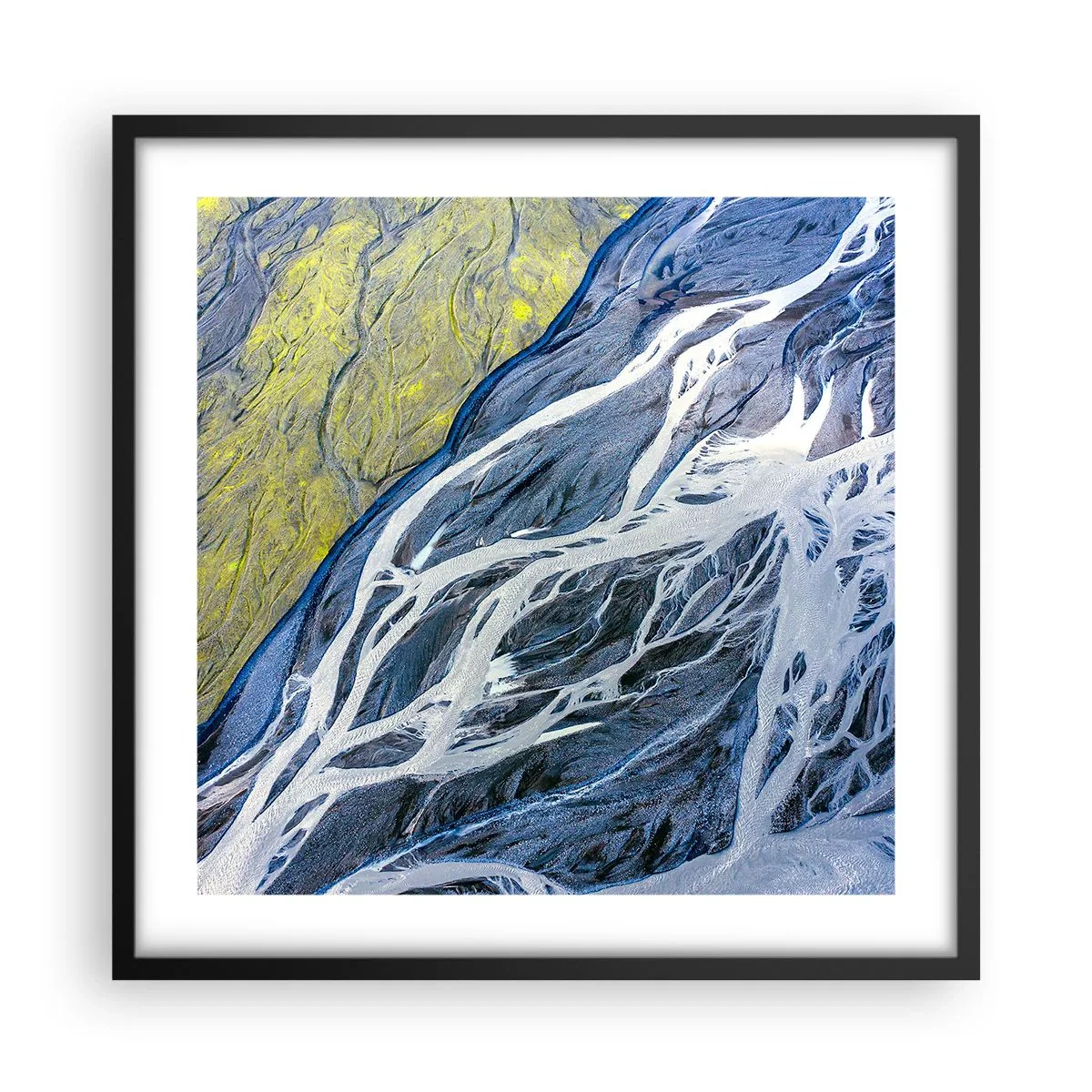 Poster in einem schwarzem Rahmen - Felsmalereien der Natur - 50x50 cm