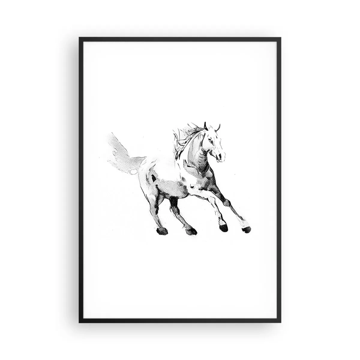 Poster in einem schwarzem Rahmen - Ungezähmte Seele - 70x100 cm