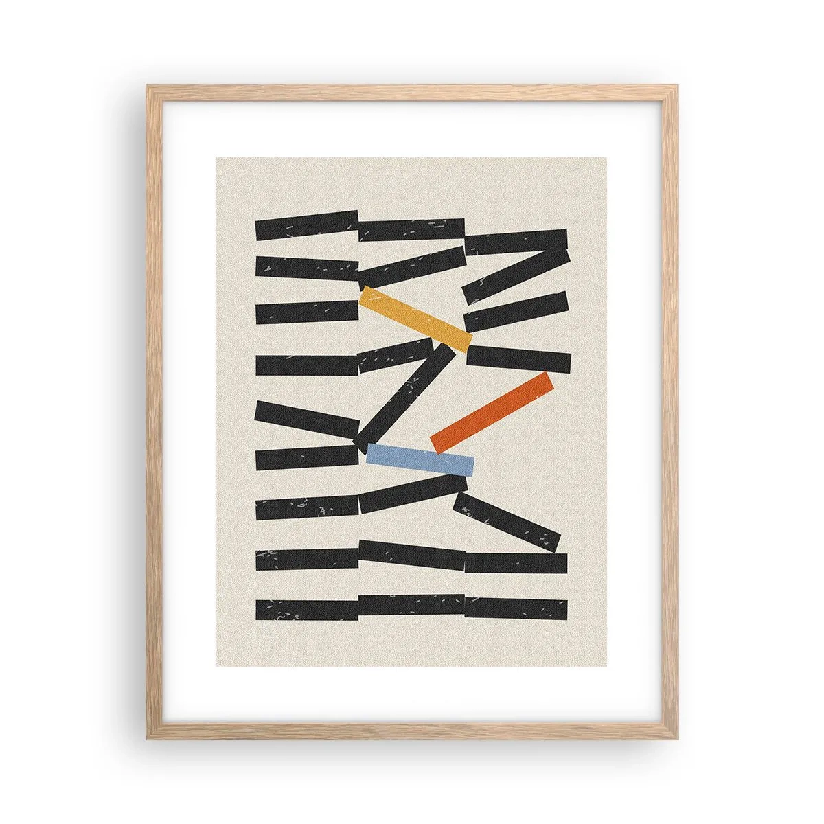 Poster in einem Rahmen aus heller Eiche - Domino – Komposition - 40x50 cm