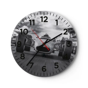 Wanduhr - Glasuhr - Power ist da! - 30x30 cm