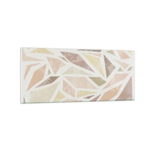 Glasbild - Bild auf glas - Abstrakte geometrische Formen in Pastellfarben - 120x50cm - Buntglas-Komposition - Moderne Wanddekoration für Wohnzimmer und Schlafzimmer ARTTOR