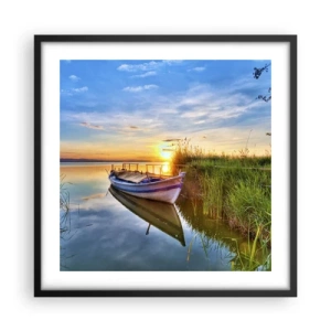 Poster in einem schwarzem Rahmen - Bucht erfüllter Träume - 50x50 cm