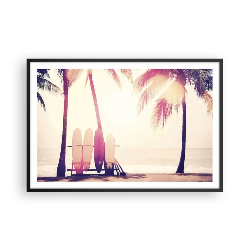 Poster in einem schwarzem Rahmen - Es wird ein toller Tag - 91x61 cm