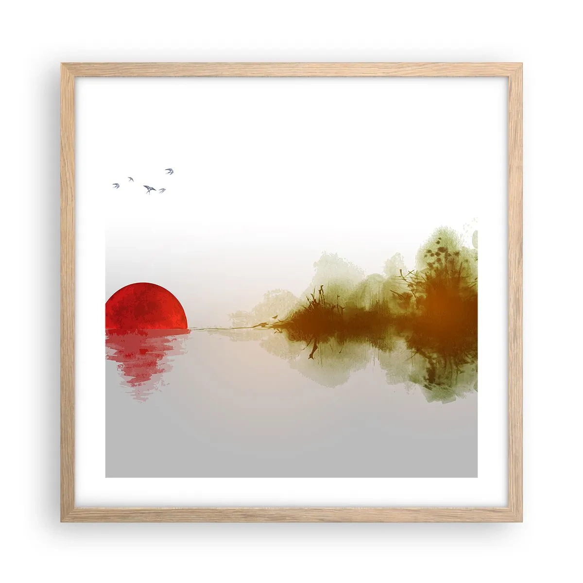 Poster in einem Rahmen aus heller Eiche - Versprechen der Ruhe - 50x50 cm