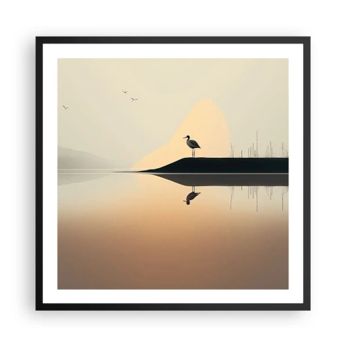 Poster in einem schwarzem Rahmen - Herr am See - 60x60 cm