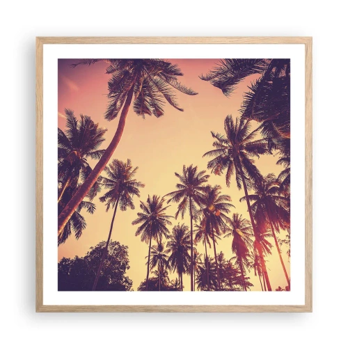 Poster in einem Rahmen aus heller Eiche - Tropische Variante - 60x60 cm