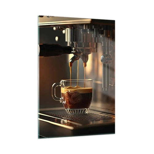Glasbild - Bild auf glas - Espressokaffee im Glas mit Schaum - 50x70cm - Sinnliche Mischung - Moderne Wanddekoration für Wohnzimmer und Schlafzimmer ARTTOR