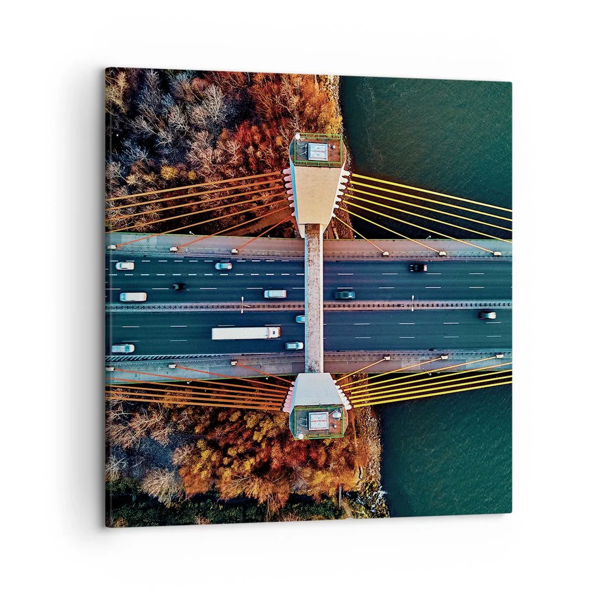 Bild auf Leinwand - Leinwandbild - Jenseits der Gewässer, jenseits der Wälder - 50x50 cm