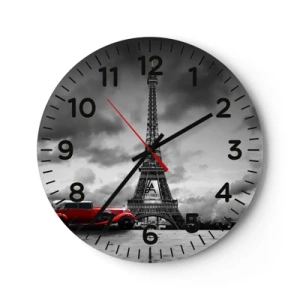 Wanduhr - Glasuhr - Vor nicht allzu langer Zeit in Paris - 40x40 cm