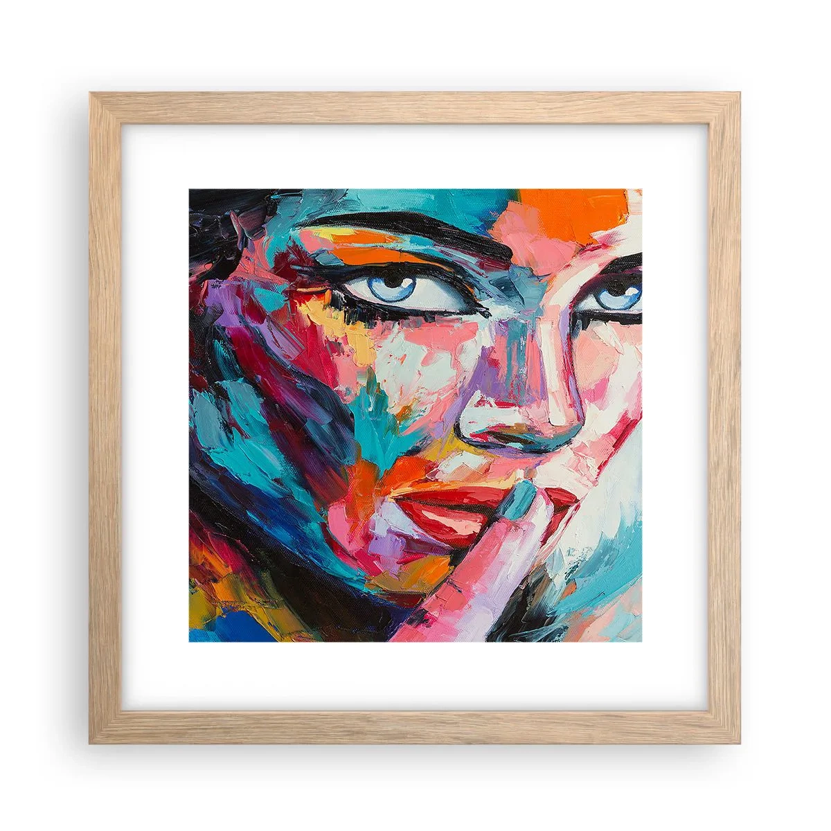 Poster in einem Rahmen aus heller Eiche - Unser erstes Geheimnis - 30x30 cm