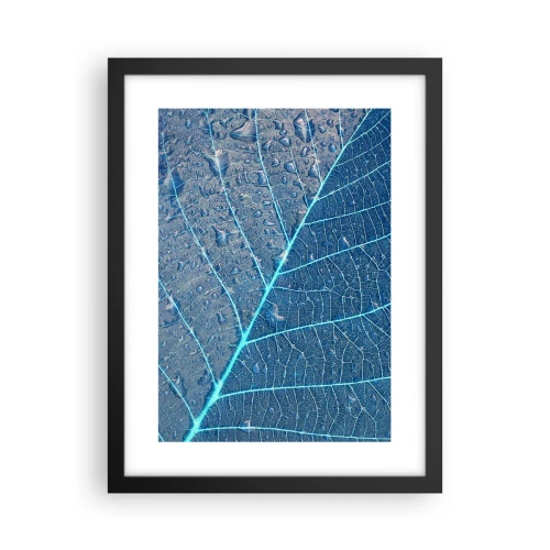 Poster in einem schwarzem Rahmen - Leben in Blau - 30x40 cm