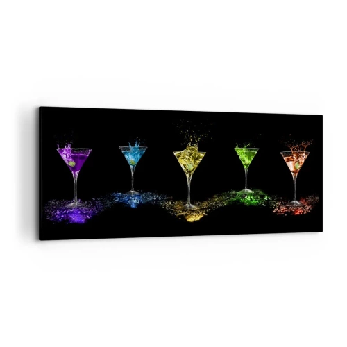 Bild auf Leinwand - Leinwandbild - Farben der Freude in Kristallglas - 100x40 cm