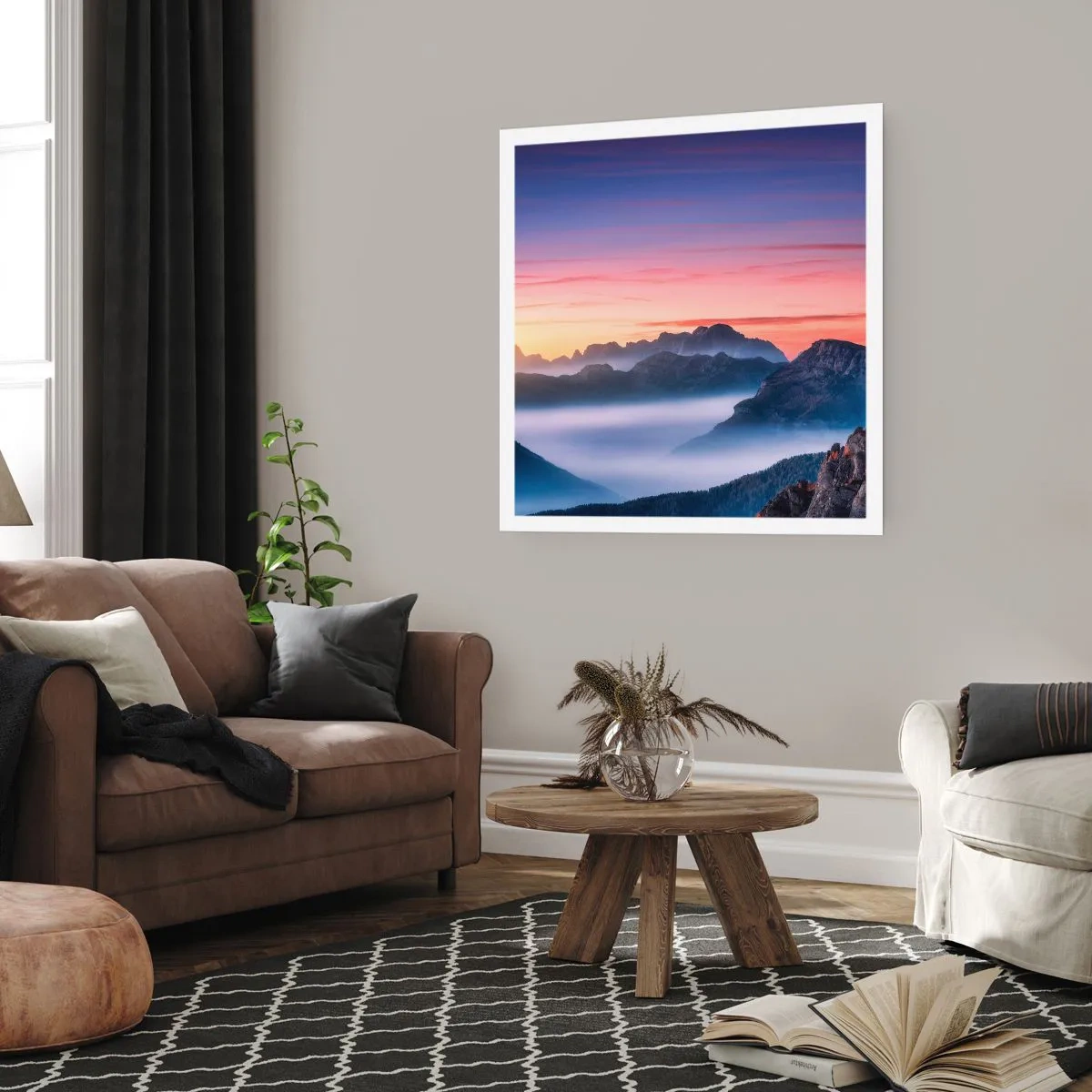 Poster - Über die Täler - 50x50 cm