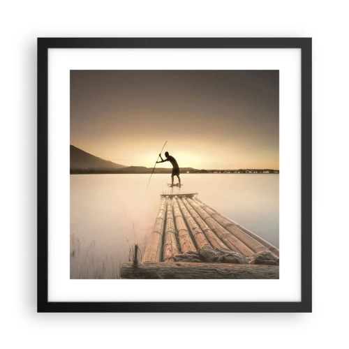 Poster in einem schwarzem Rahmen - Vor dem schlafen gehen - 40x40 cm