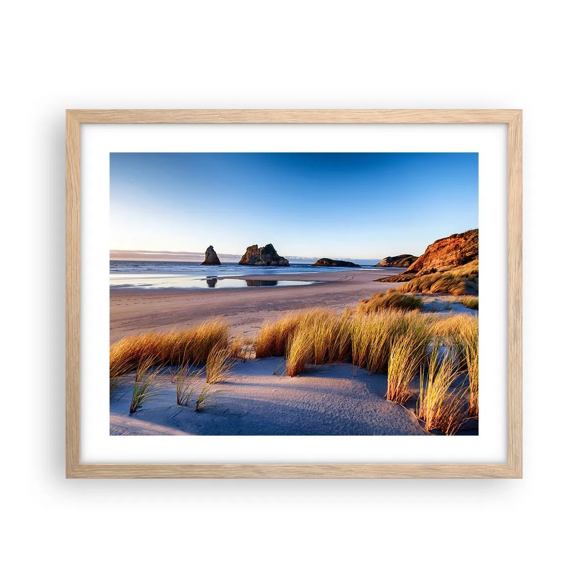 Poster in einem Rahmen aus heller Eiche - Für Friedenssuchende - 50x40 cm