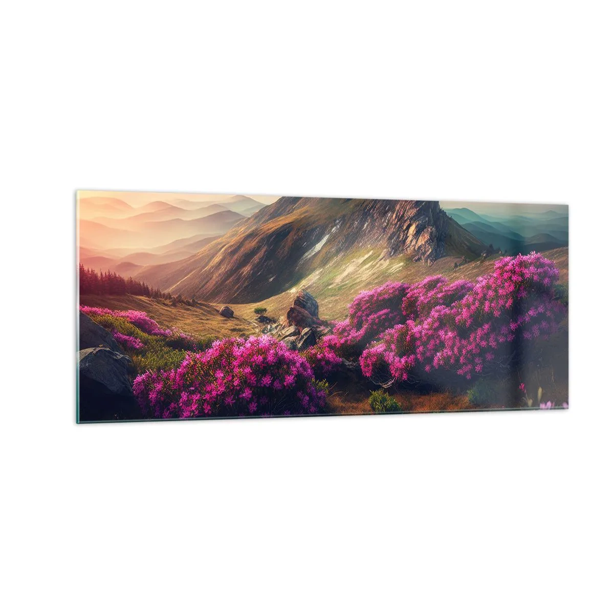 Glasbild - Bild auf glas - Sommer in den Bergen - 100x40 cm