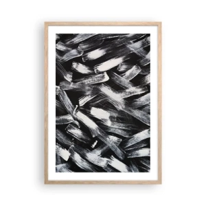 Poster in einem Rahmen aus heller Eiche - Abstraktion im industriellen Geist - 50x70 cm