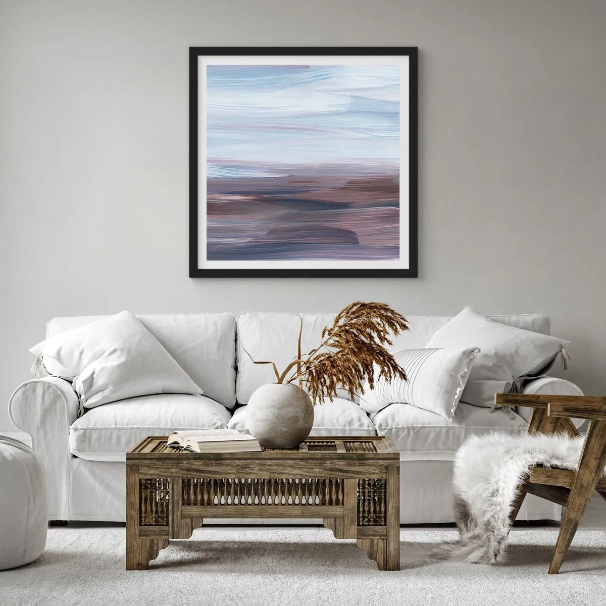 Poster in einem schwarzem Rahmen - Elemente: Wasser - 30x30 cm