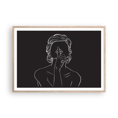 Poster in einem Rahmen aus heller Eiche - Schönheit erblüht in der Stille - 100x70 cm