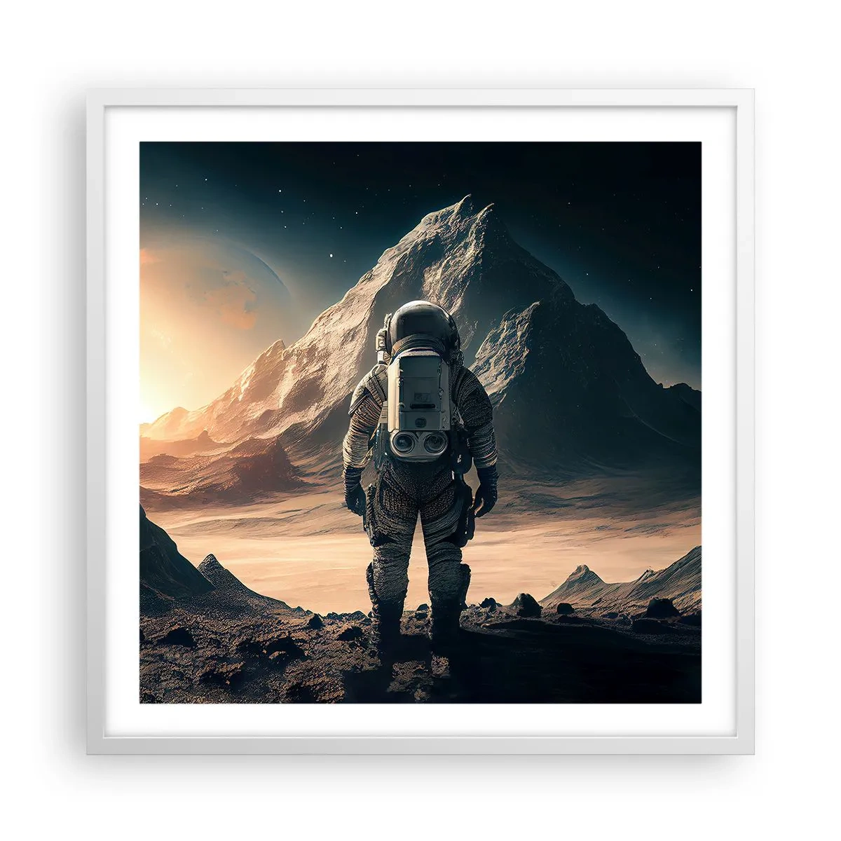 Poster in einem weißen Rahmen - Neue Herausforderung - 60x60 cm