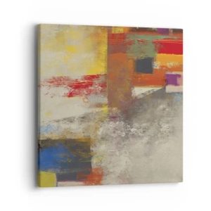 Bild auf Leinwand - Leinwandbild - Geometrie der Farben - 40x40 cm