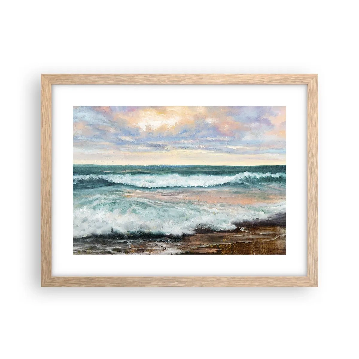 Poster in einem Rahmen aus heller Eiche - Hier werden Sie Ihre Seele baumeln lassen - 40x30 cm